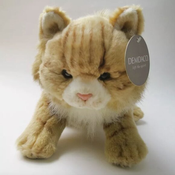 Demdaco 13" Maine Coon Cat Ginger Orange Striped Kitty Plush - Picture 4 of 11